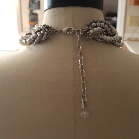Chico's Twisted Pearl and Silver Necklace - Picture 3 of 8
